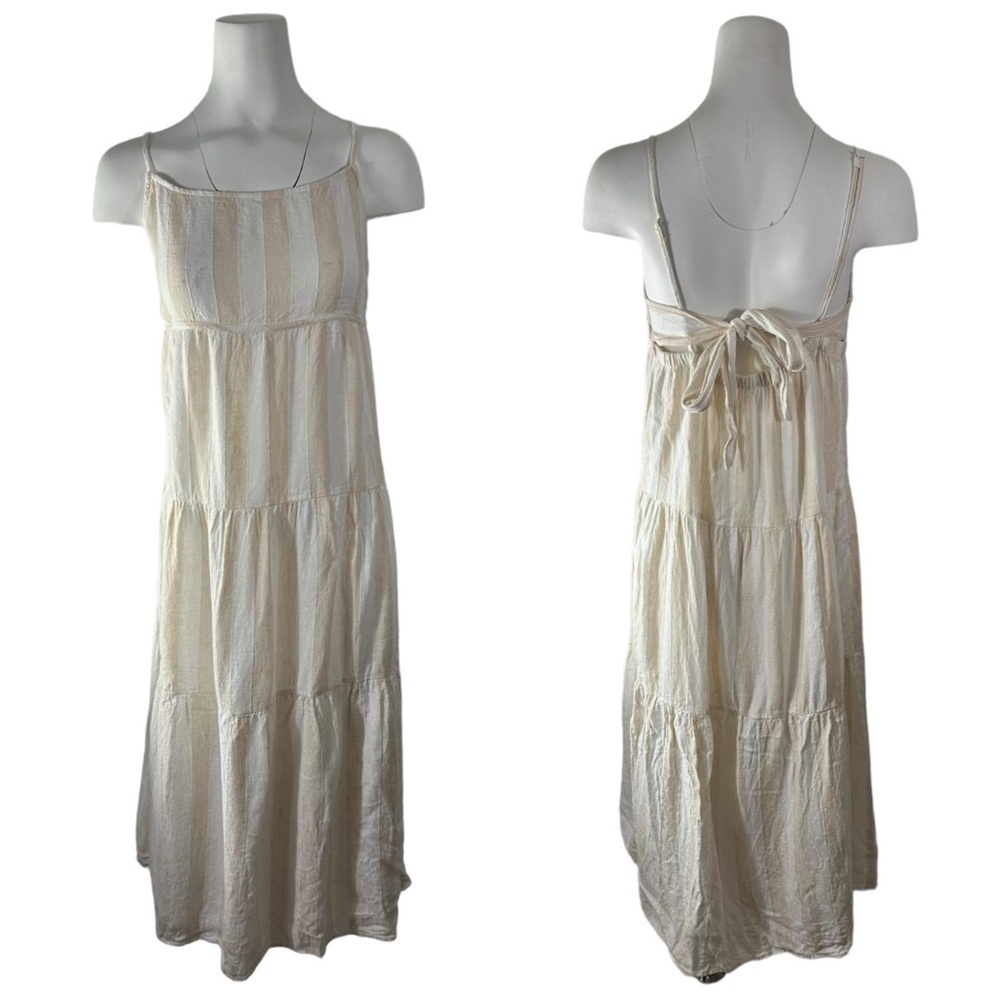 Anthropologie Cloth & Stone Backless Linen Blend Dress Size Large